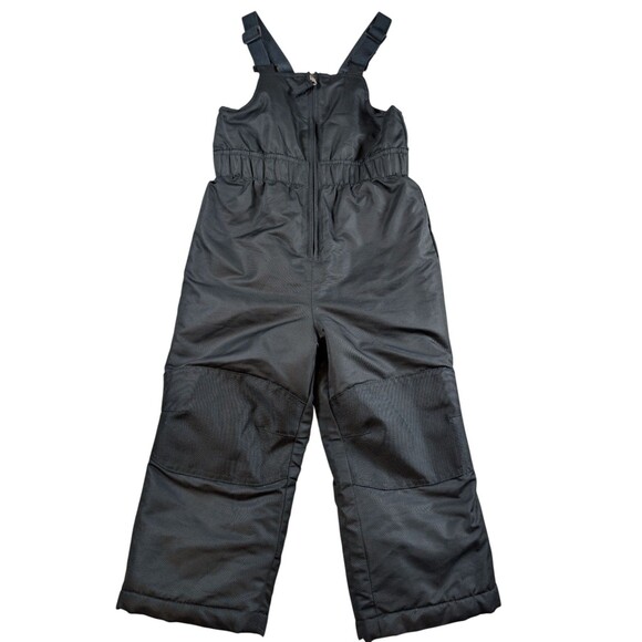 Wonder Nation Toddler Snow Bibs 4T Black Reinforced Knees Durable Fabric - Picture 1 of 8